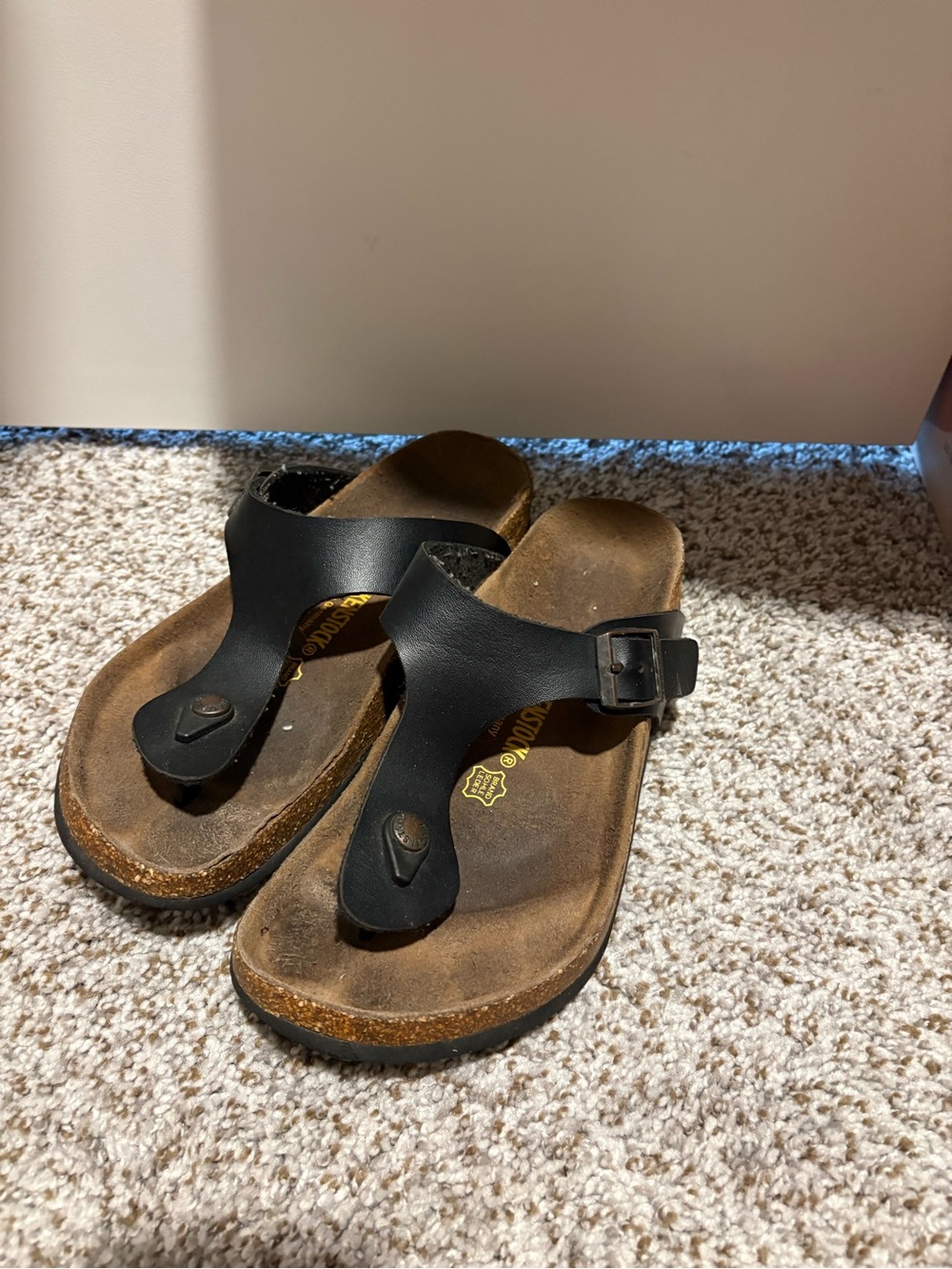 Black women’s Thong Birkenstock Sandals with Adjustable strap